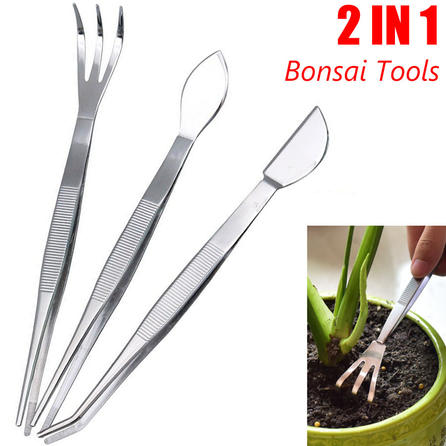 Bonsai Garden Rake - 2-in-1 304 Stainless Steel Professional Root