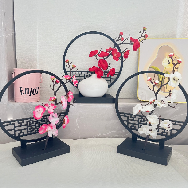 Bonsai Garden Entrance - Chinese-style Black Flower Stand Imitation Winter