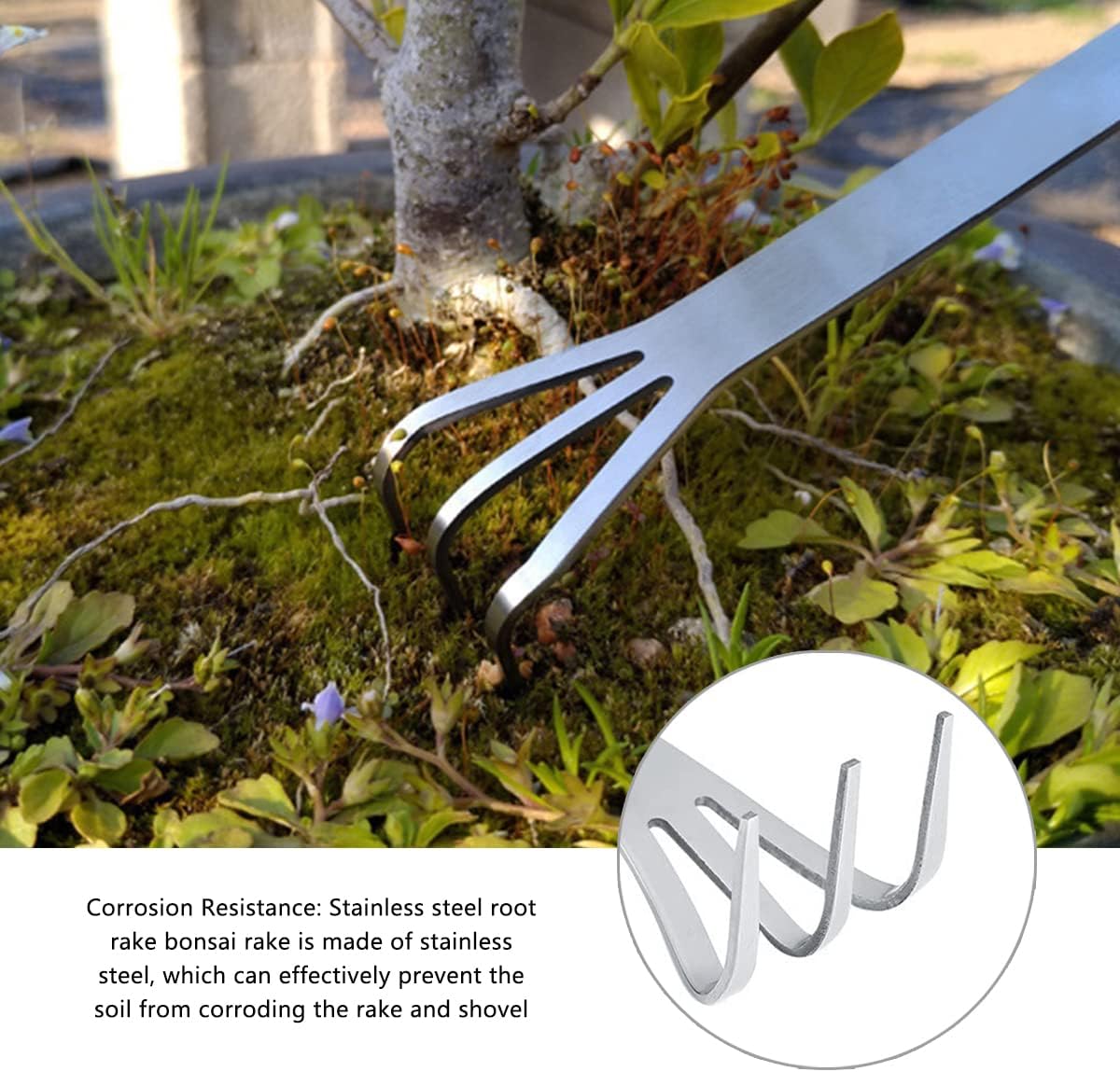 100Pcs Stainless Steel 3 Prong - Bonsai Garden Rake recension och pris